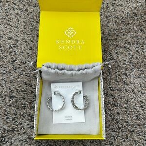 Kendra Scott Silver Textured Hoop Earrings